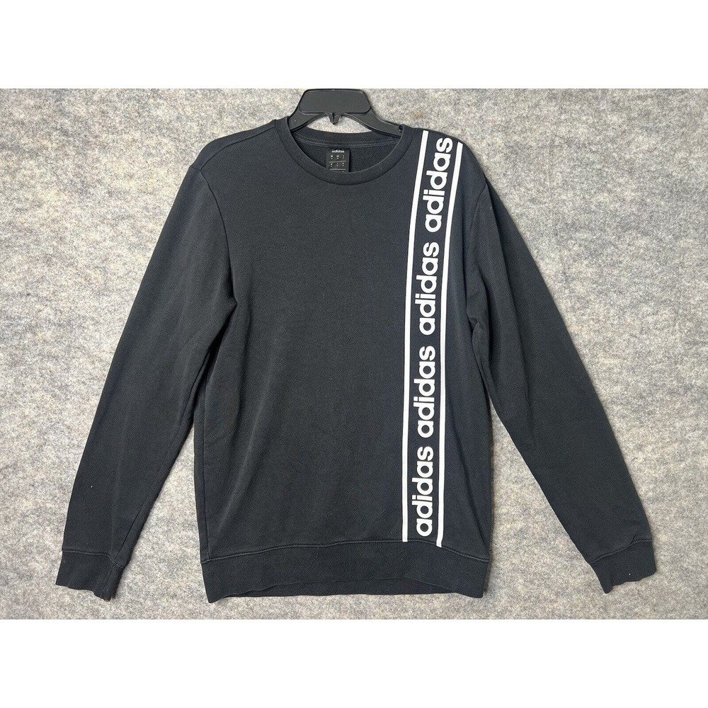 Adidas Sweater Mens Adult Medium Black‎ Crew Neck Pullover Casual Warm Shirt